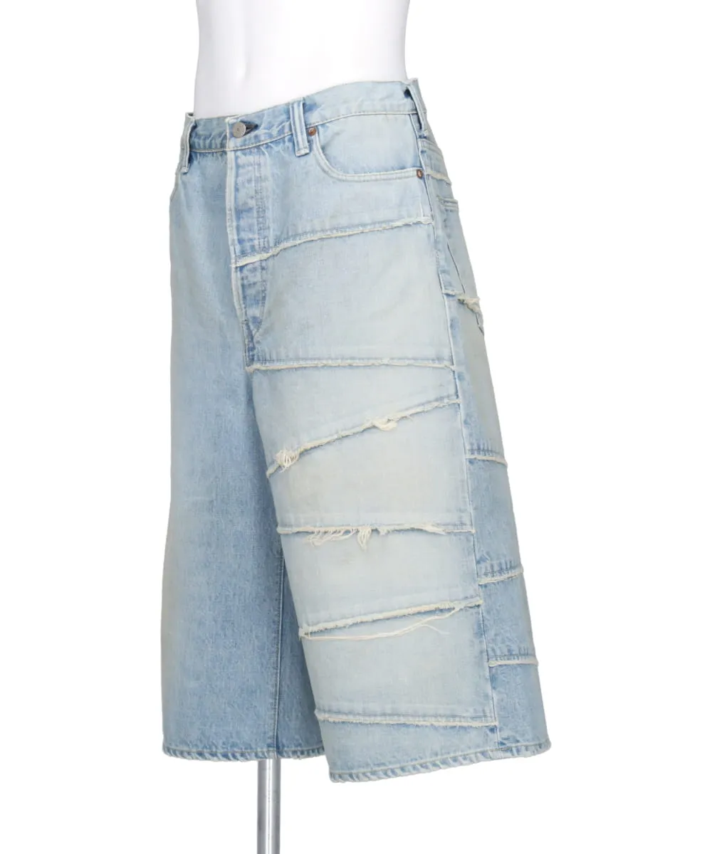 SWITCHING DENIM WIDE BERMUDA PANTS FULL COUNT × KAMIYA