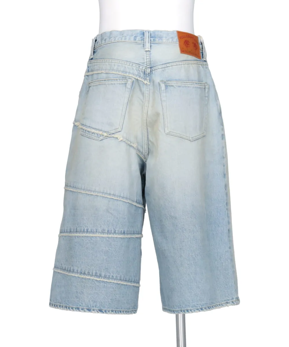 SWITCHING DENIM WIDE BERMUDA PANTS FULL COUNT × KAMIYA