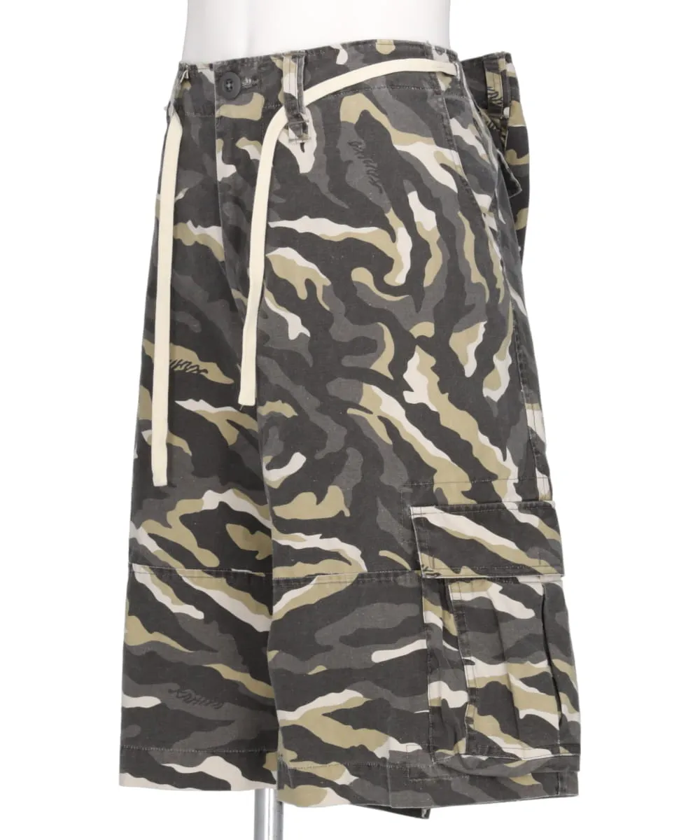 CAMOUFLAGE WASH CARGO BERMUDA PANTS