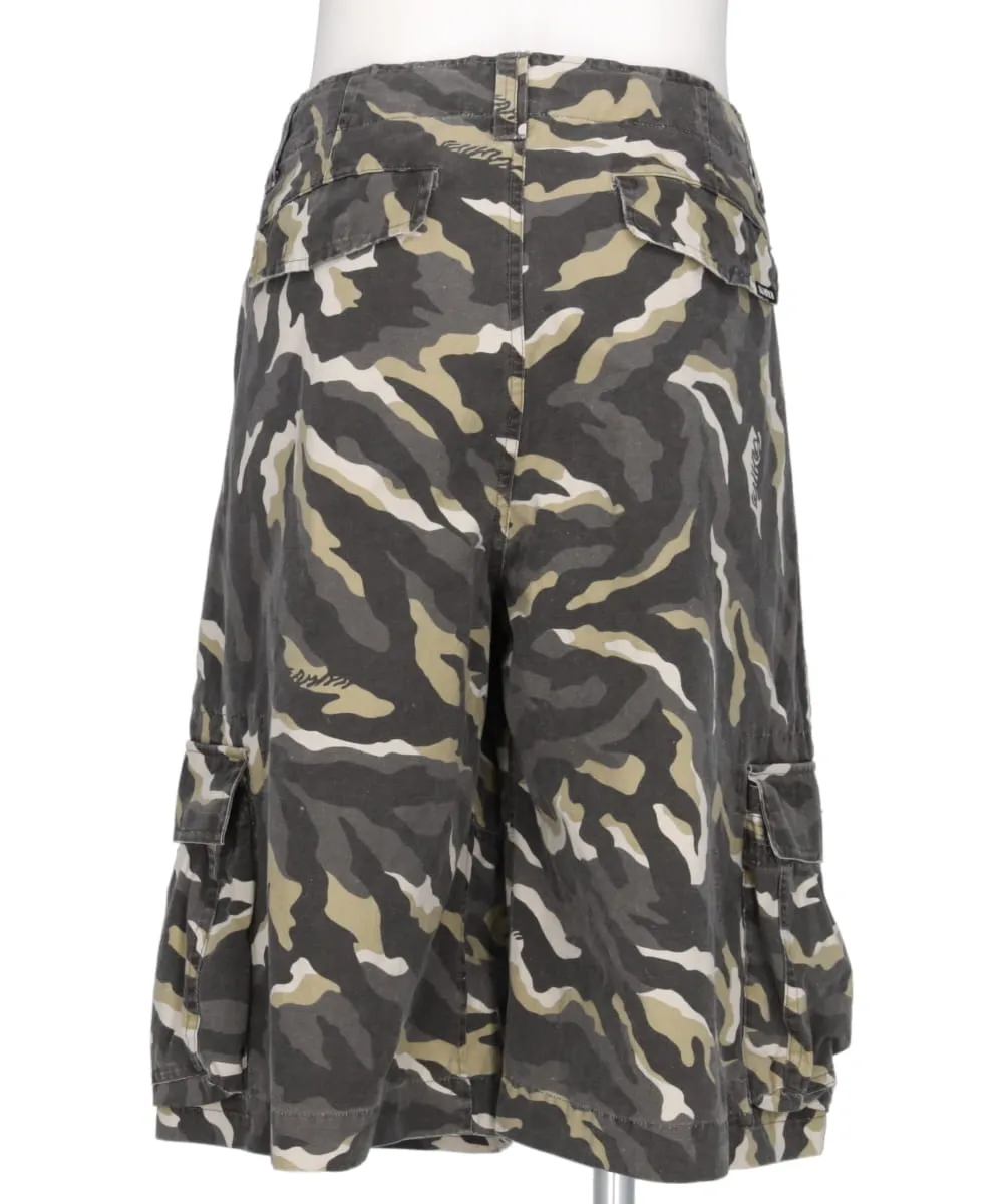 CAMOUFLAGE WASH CARGO BERMUDA PANTS