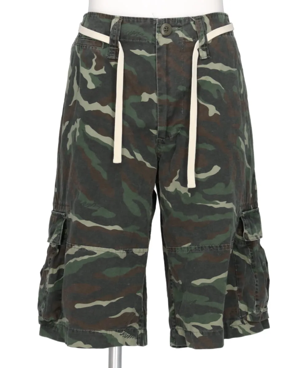 CAMOUFLAGE WASH CARGO BERMUDA PANTS