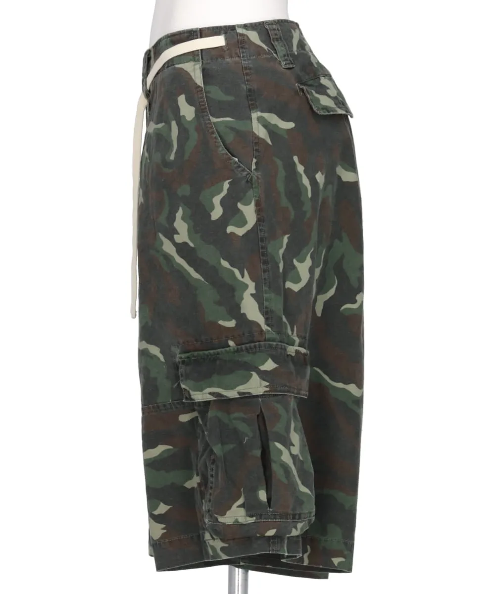 CAMOUFLAGE WASH CARGO BERMUDA PANTS