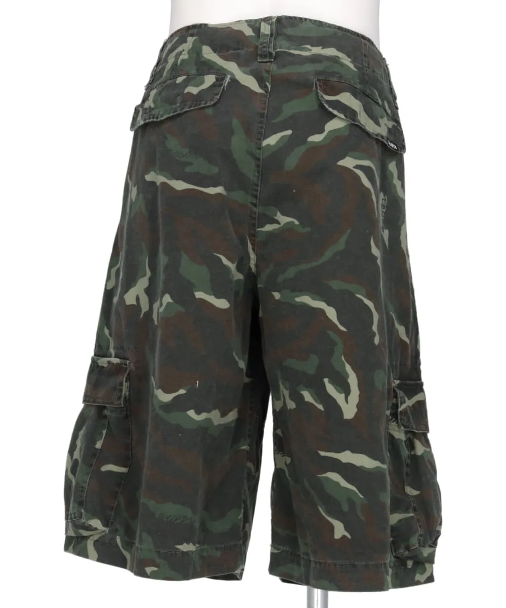 CAMOUFLAGE WASH CARGO BERMUDA PANTS