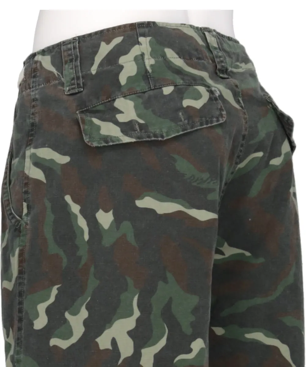 CAMOUFLAGE WASH CARGO BERMUDA PANTS
