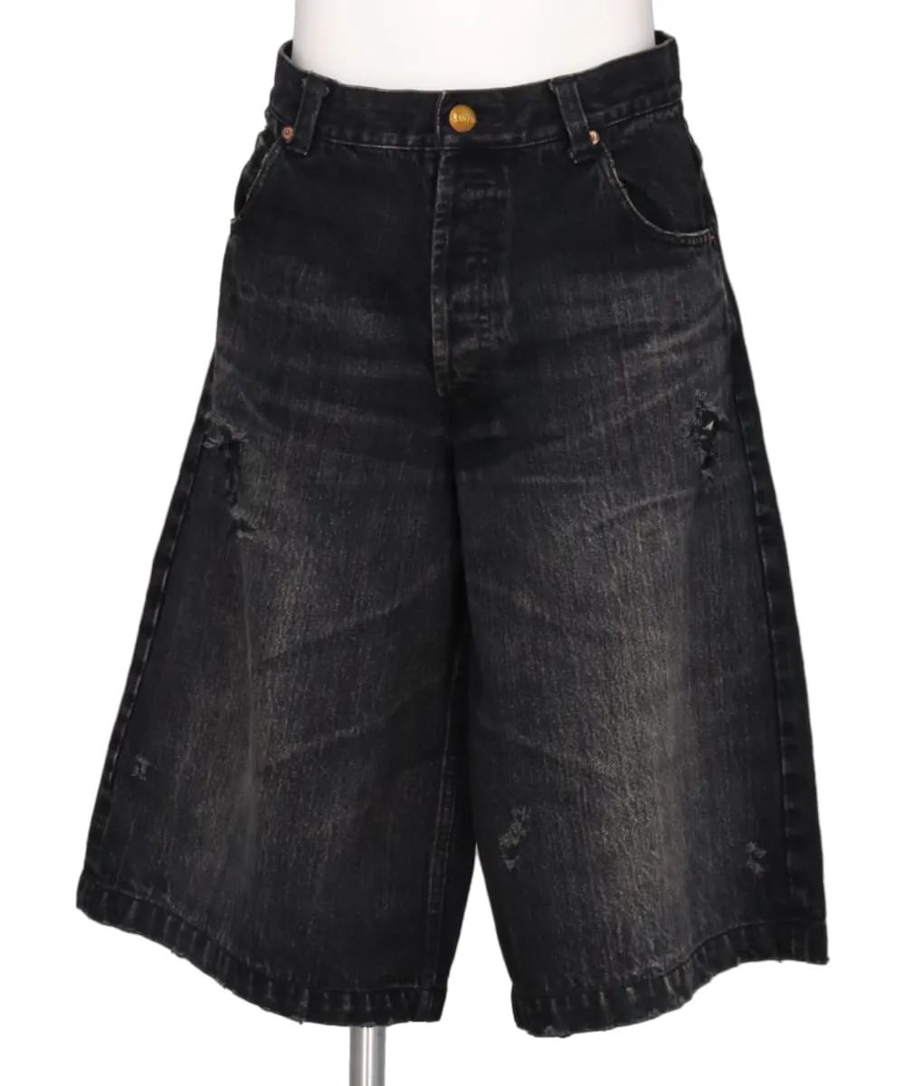 DENIM WIDE BERMUDA PANTS
