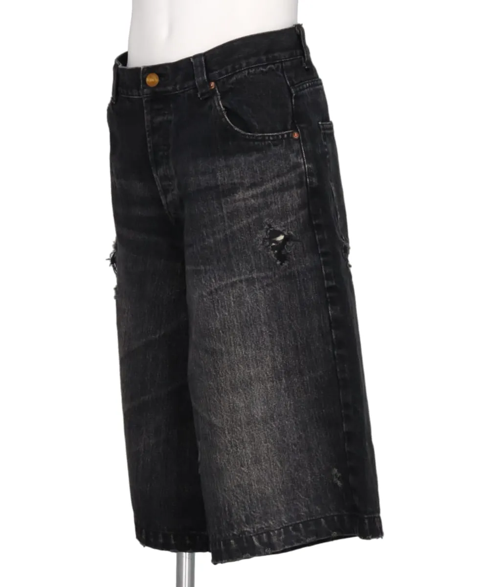 DENIM WIDE BERMUDA PANTS