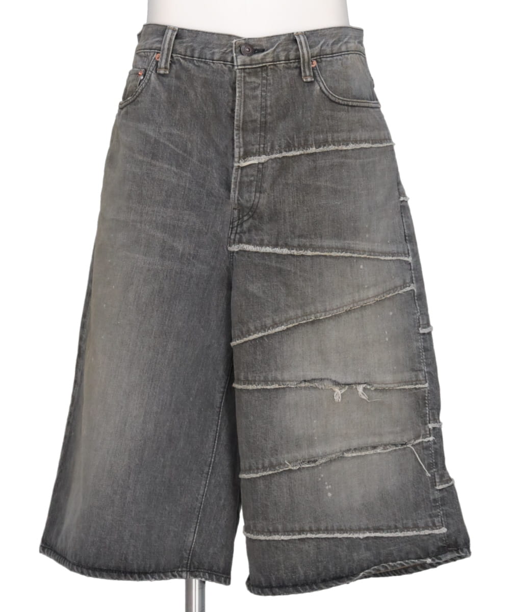 SWITCHING DENIM WIDE BERMUDA PANTS FULL COUNT × KAMIYA