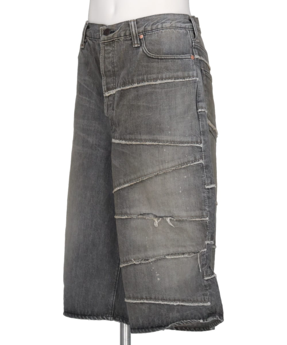 SWITCHING DENIM WIDE BERMUDA PANTS FULL COUNT × KAMIYA