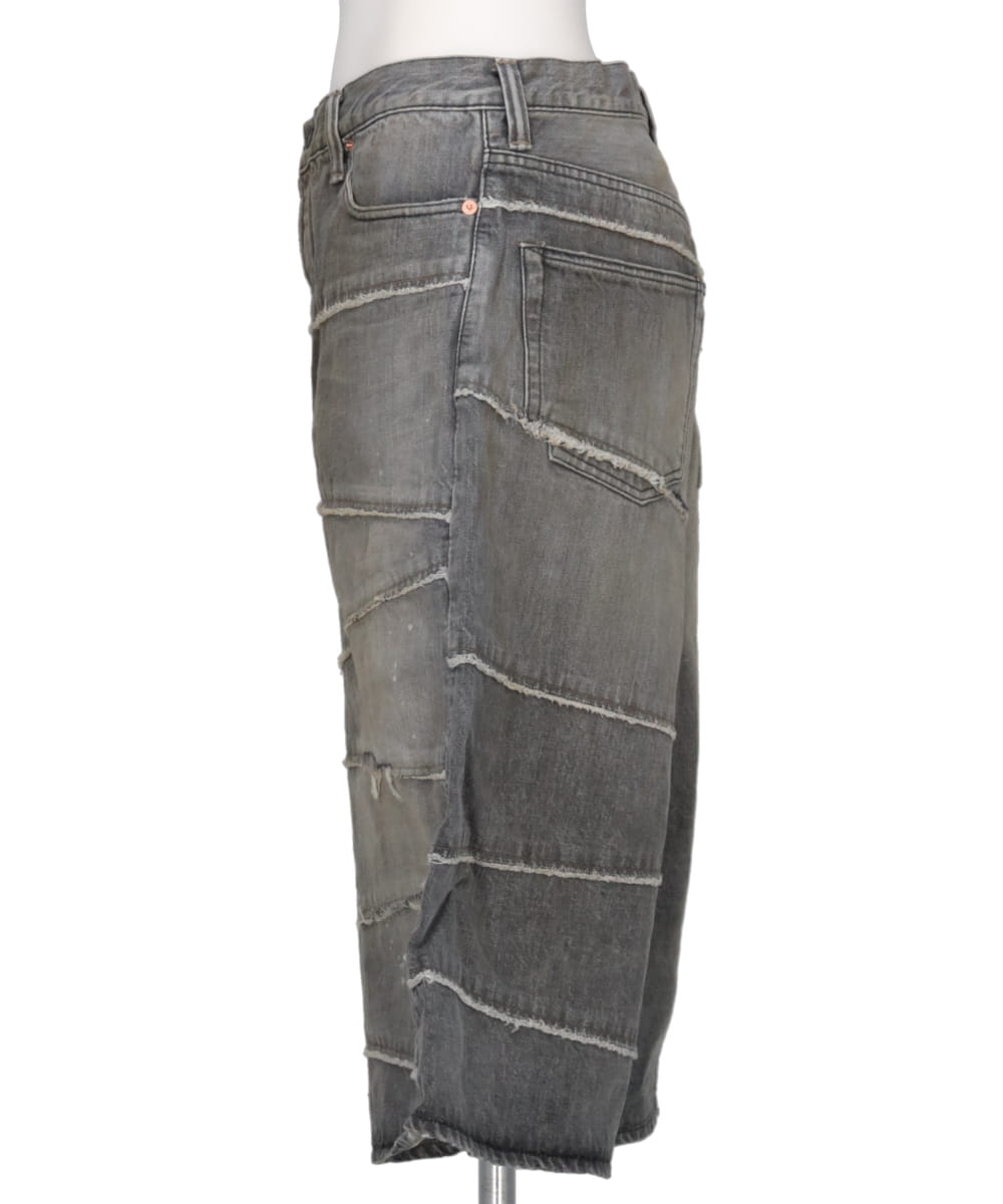 SWITCHING DENIM WIDE BERMUDA PANTS FULL COUNT × KAMIYA