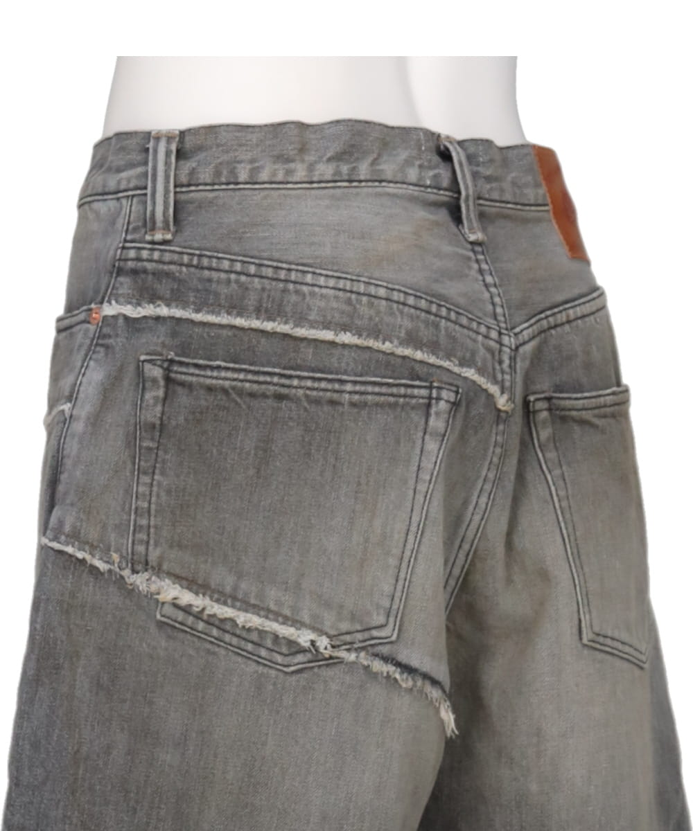 SWITCHING DENIM WIDE BERMUDA PANTS FULL COUNT × KAMIYA