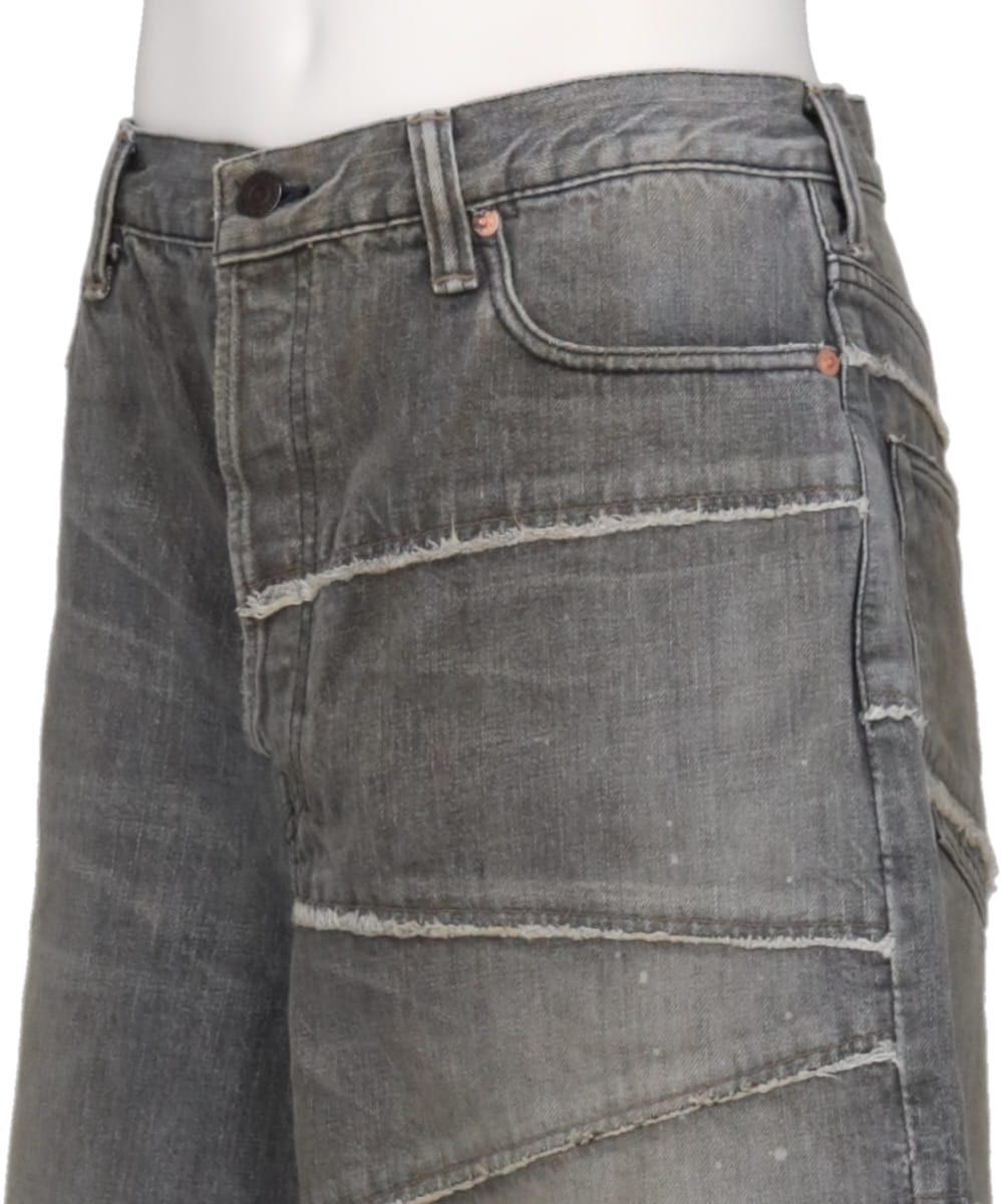 SWITCHING DENIM WIDE BERMUDA PANTS FULL COUNT × KAMIYA