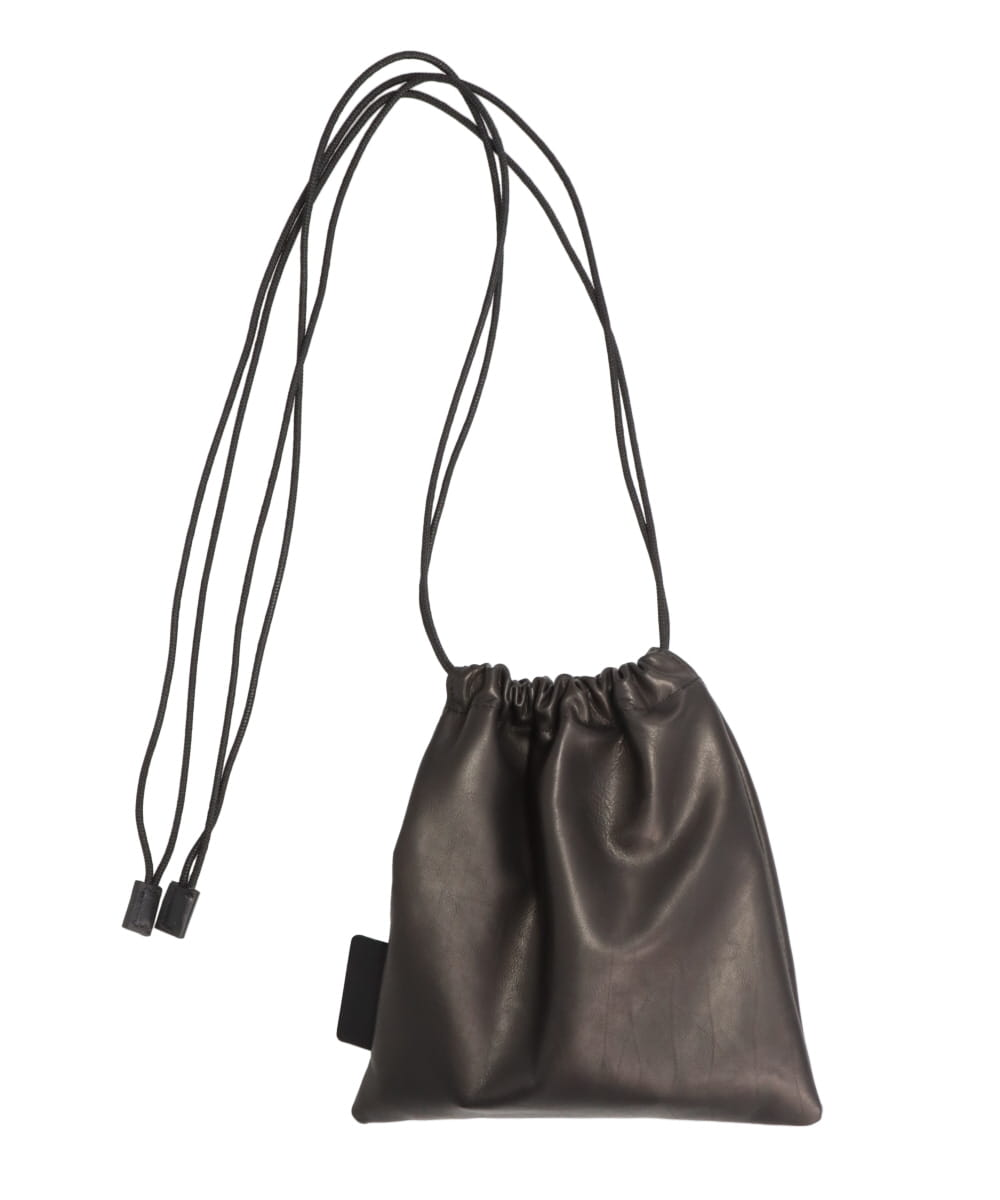 LEATHER DRAWSTRING BAG “SQUARE”