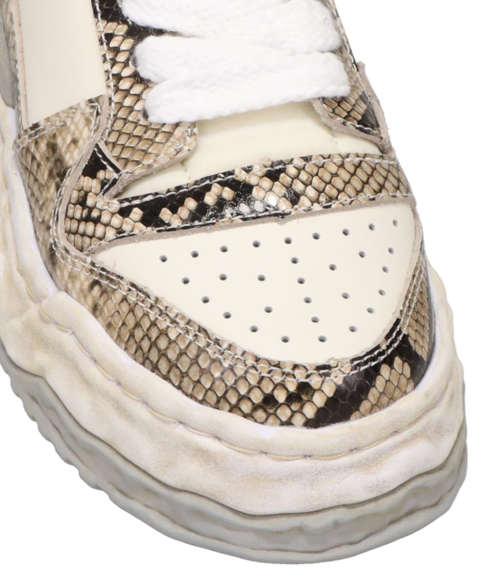 KEITH/ORIGINAL SOLE LEATHER PRINTED PYTHON LOW-TOP SNEAKER