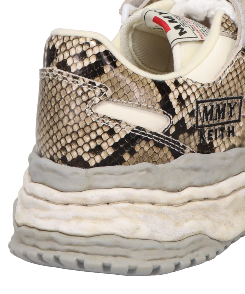 KEITH/ORIGINAL SOLE LEATHER PRINTED PYTHON LOW-TOP SNEAKER