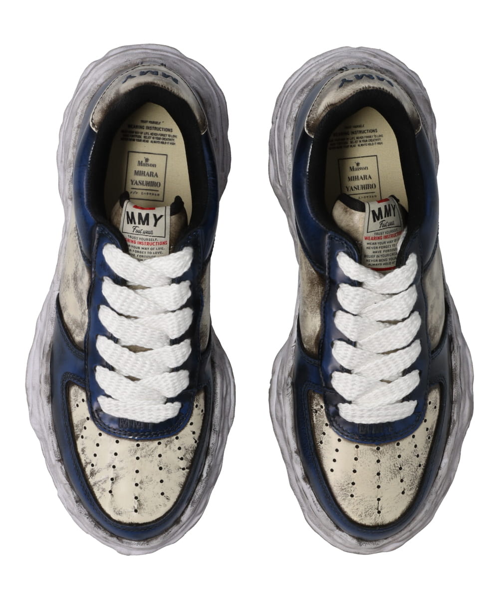 WAYNE LOW/OS BRUSHED PATENT LEATHER LW-TOP SNEAKER