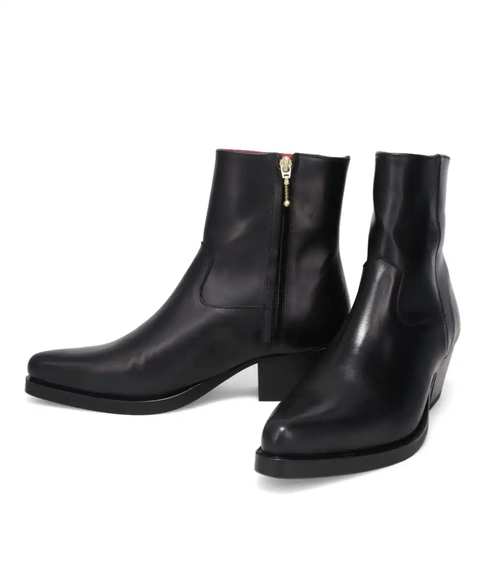 WESTERN BOOTS - BLACK LEATHER