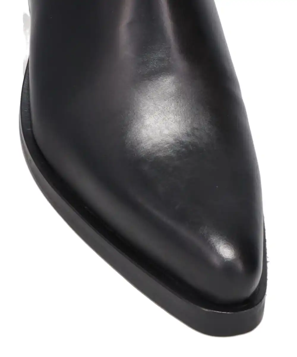 WESTERN BOOTS - BLACK LEATHER