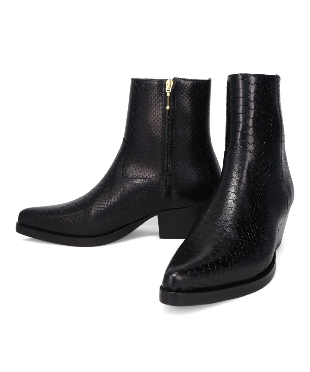 WESTERN BOOTS - BLACK SNAKE
