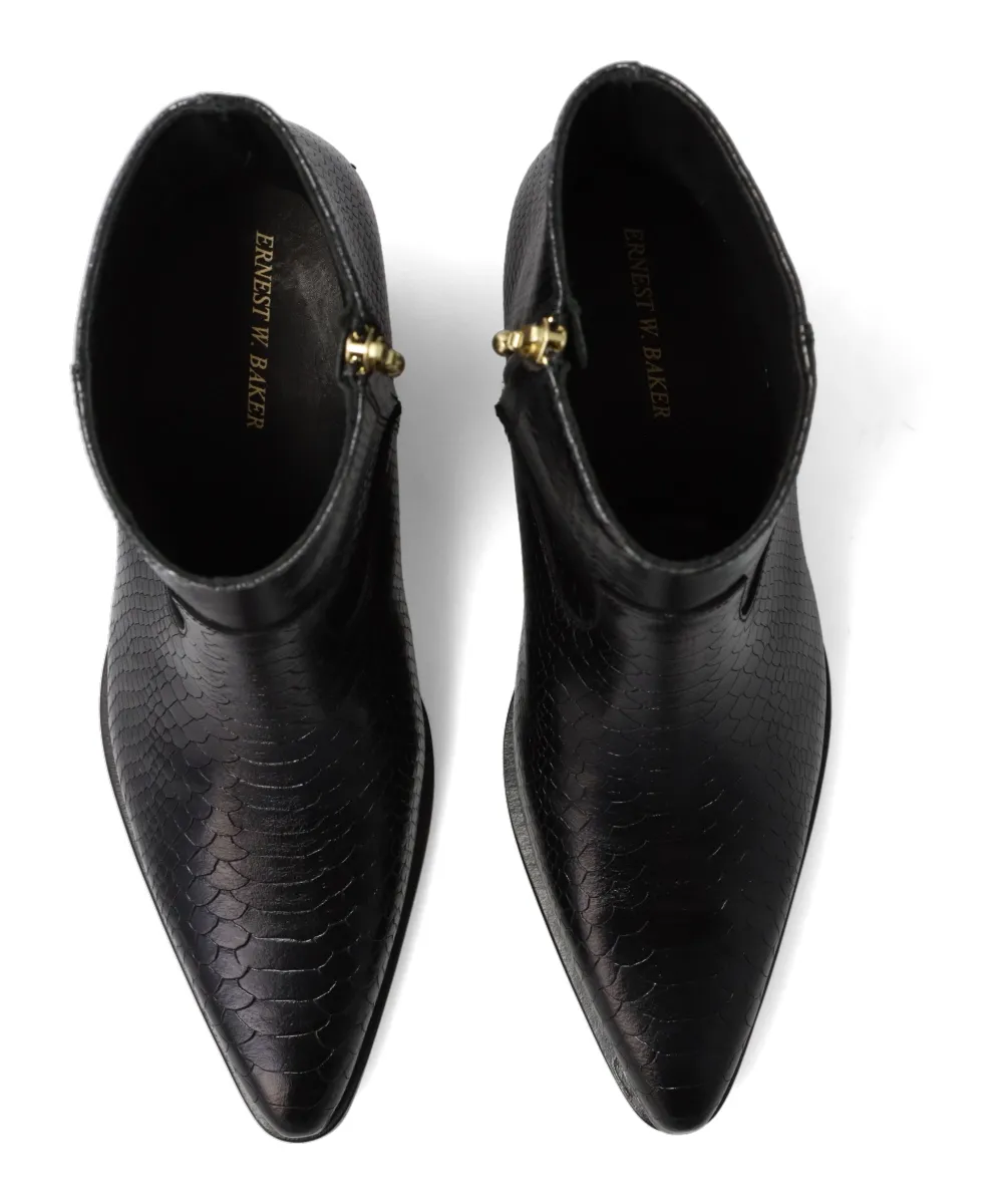 WESTERN BOOTS - BLACK SNAKE