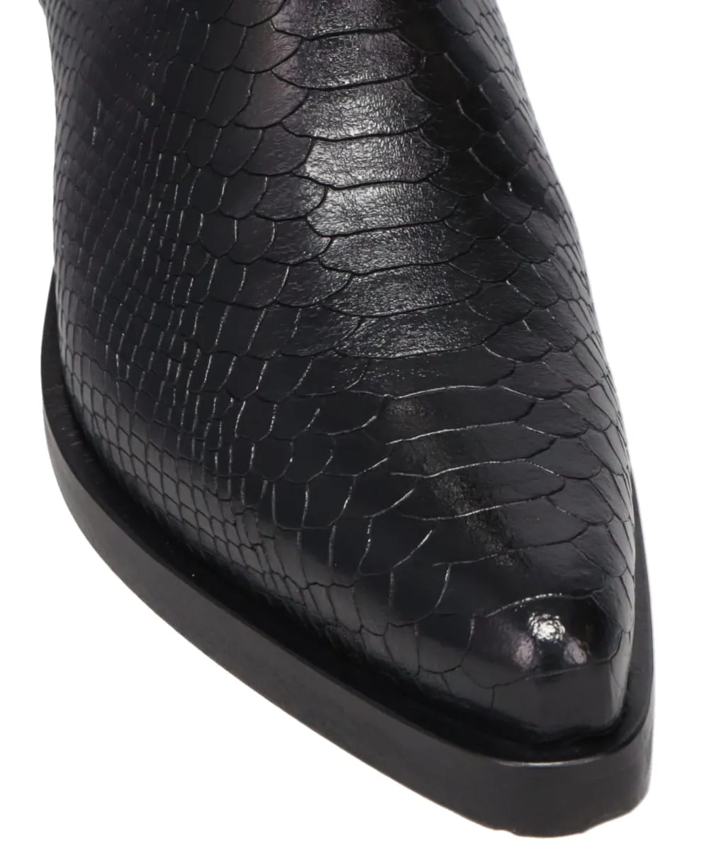 WESTERN BOOTS - BLACK SNAKE