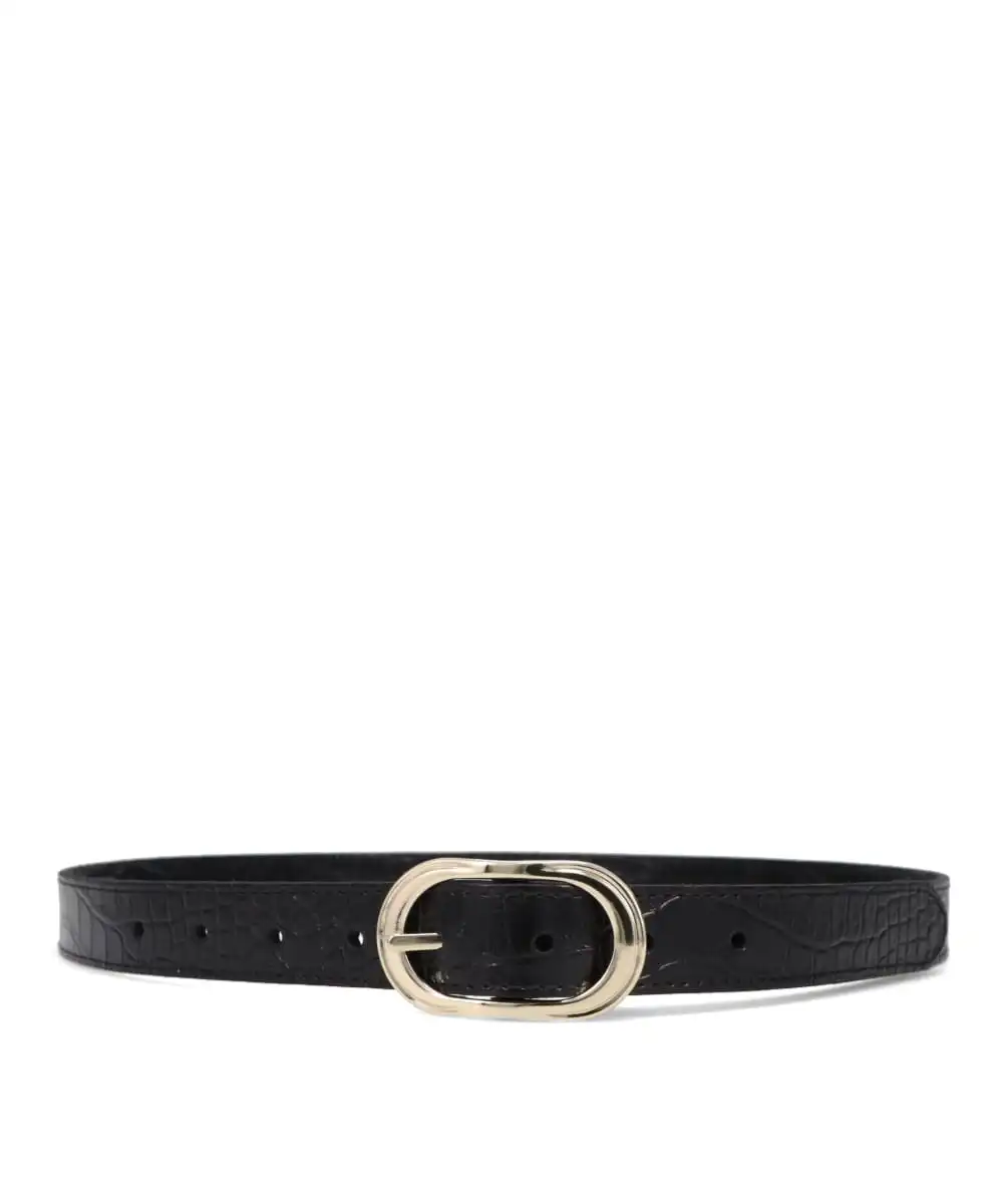 GOLD BUCKLE LEATHER BELT