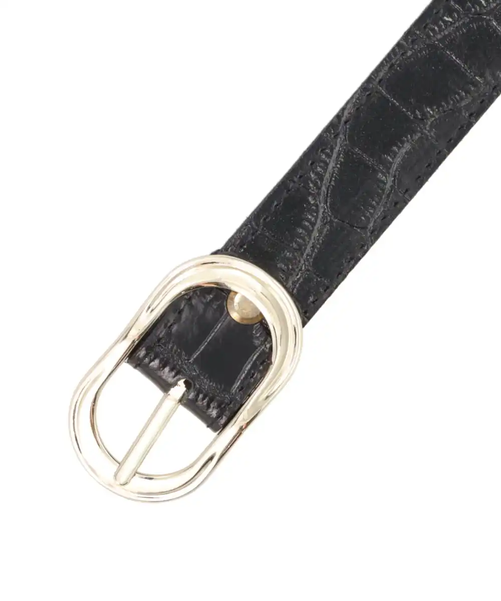 GOLD BUCKLE LEATHER BELT