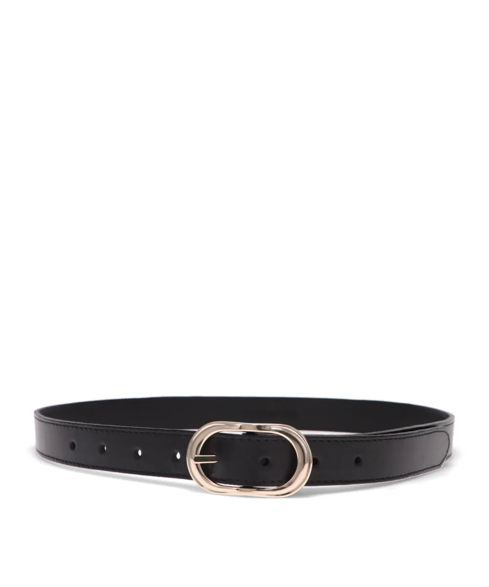 GOLD BUCKLE LEATHER BELT