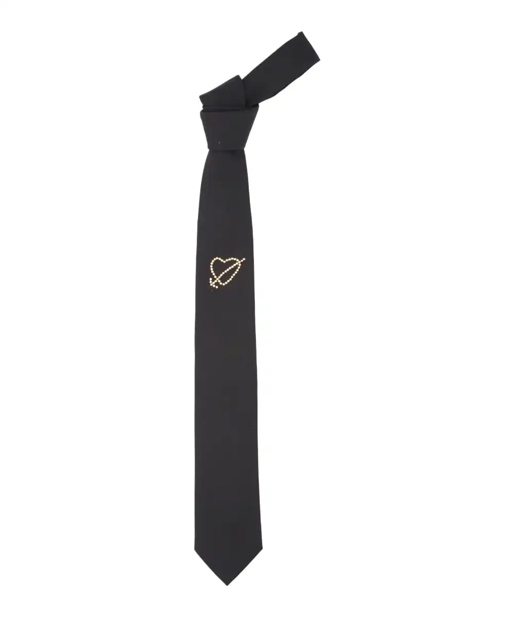 GOLD STUDDED HEART EMBROIDERED TIE