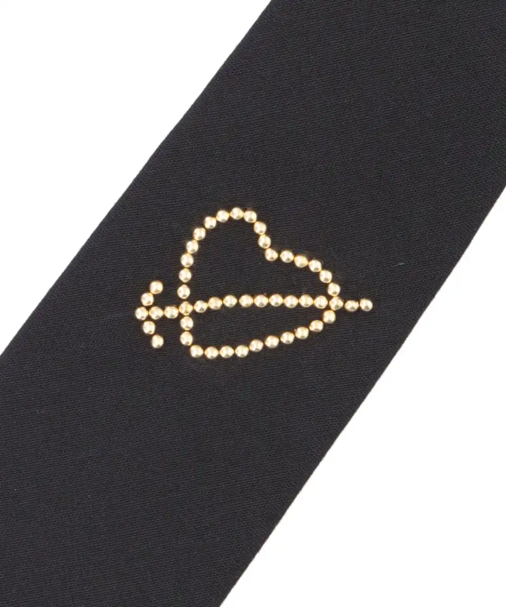 GOLD STUDDED HEART EMBROIDERED TIE