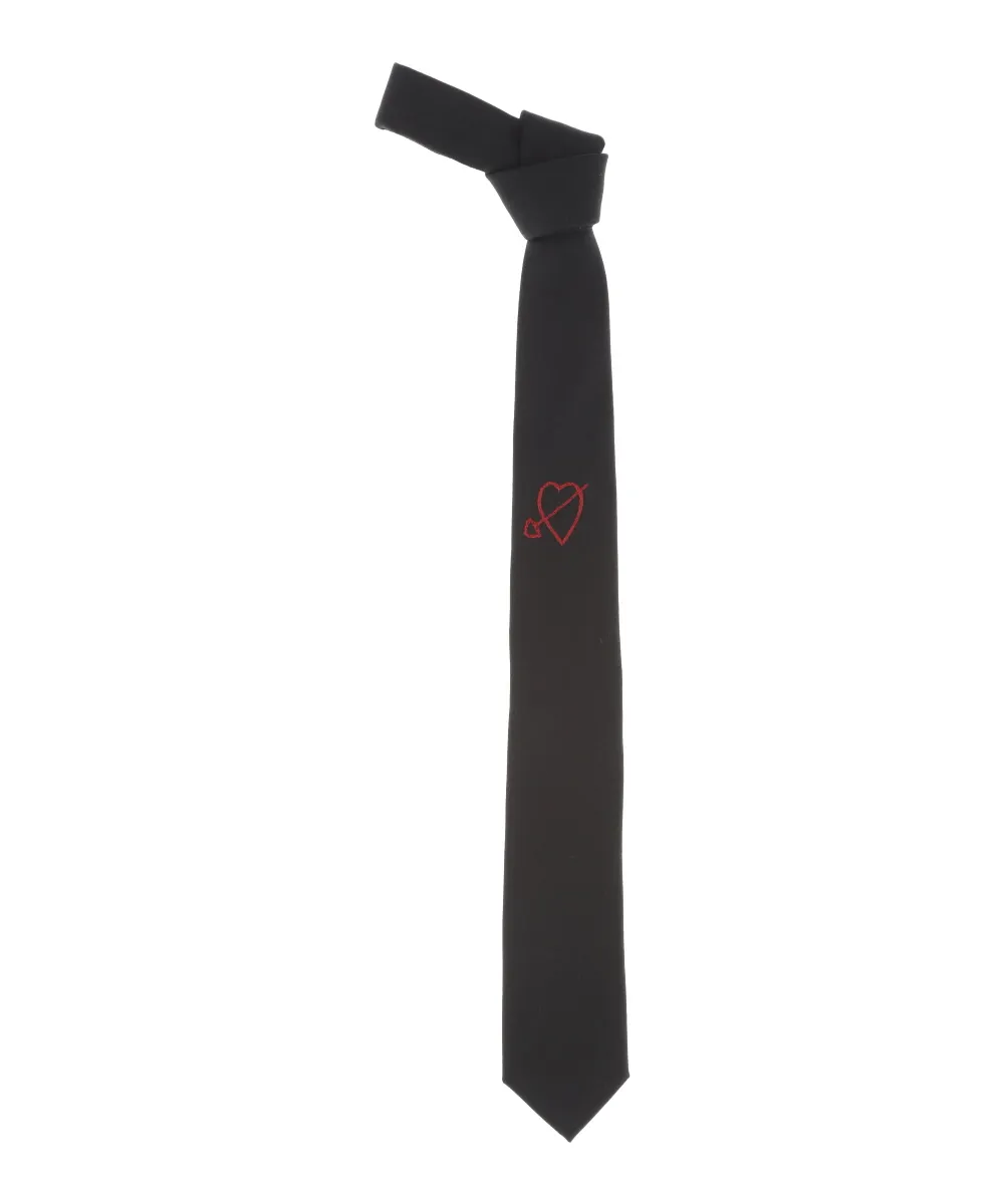 HEART EMBROIDERED TIE