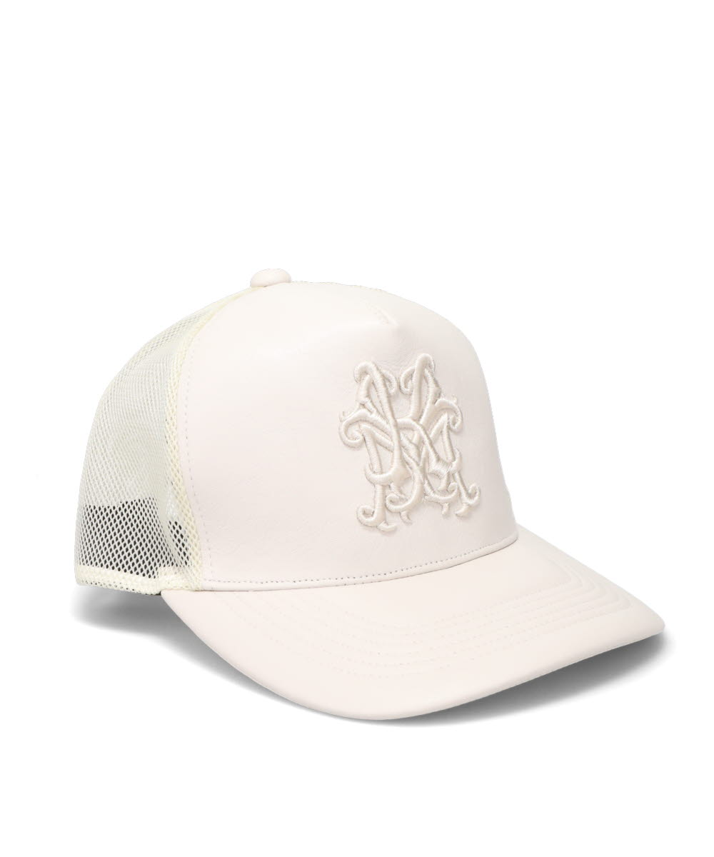 “KMY” LEATHER MESH CAP
