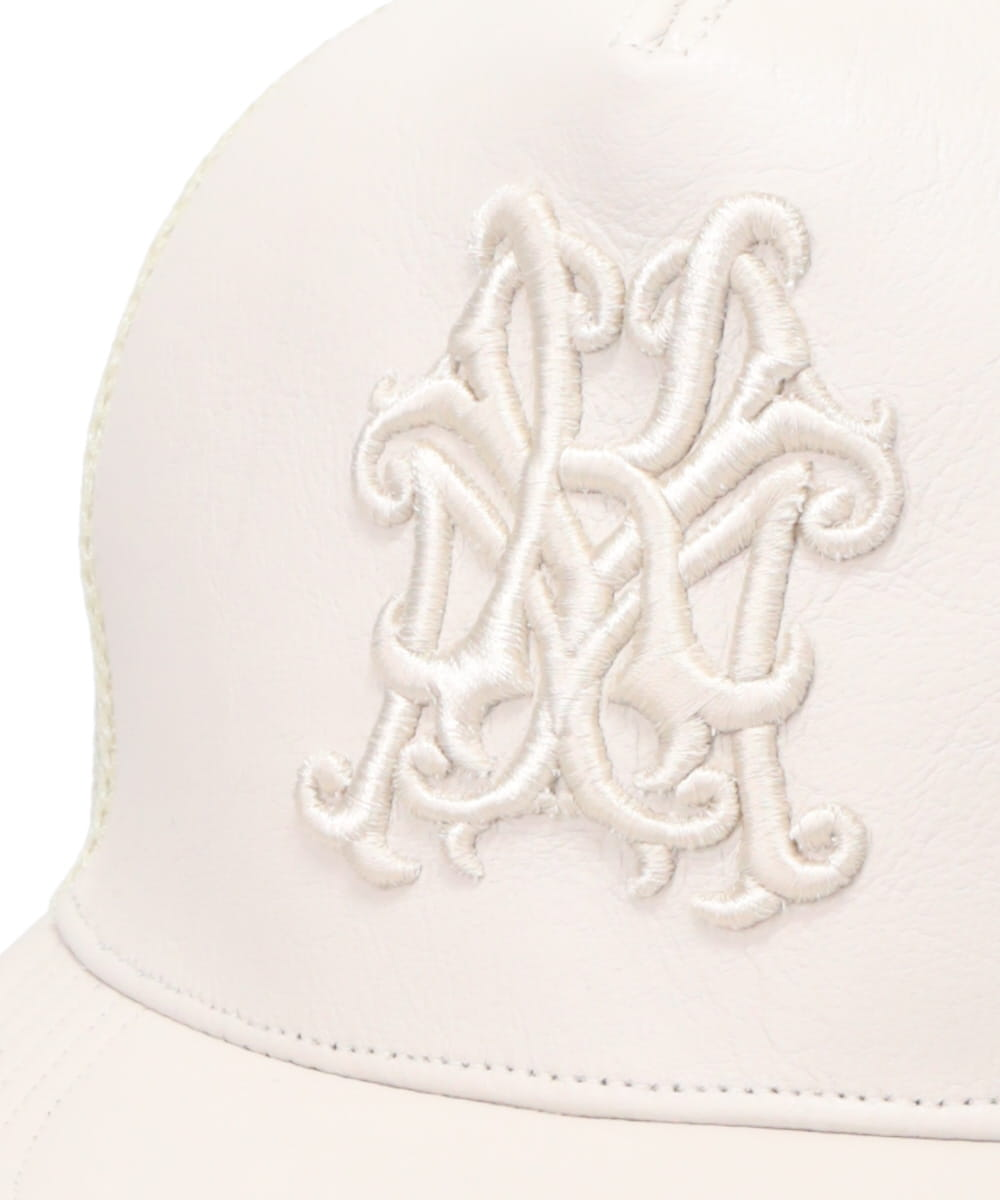 “KMY” LEATHER MESH CAP
