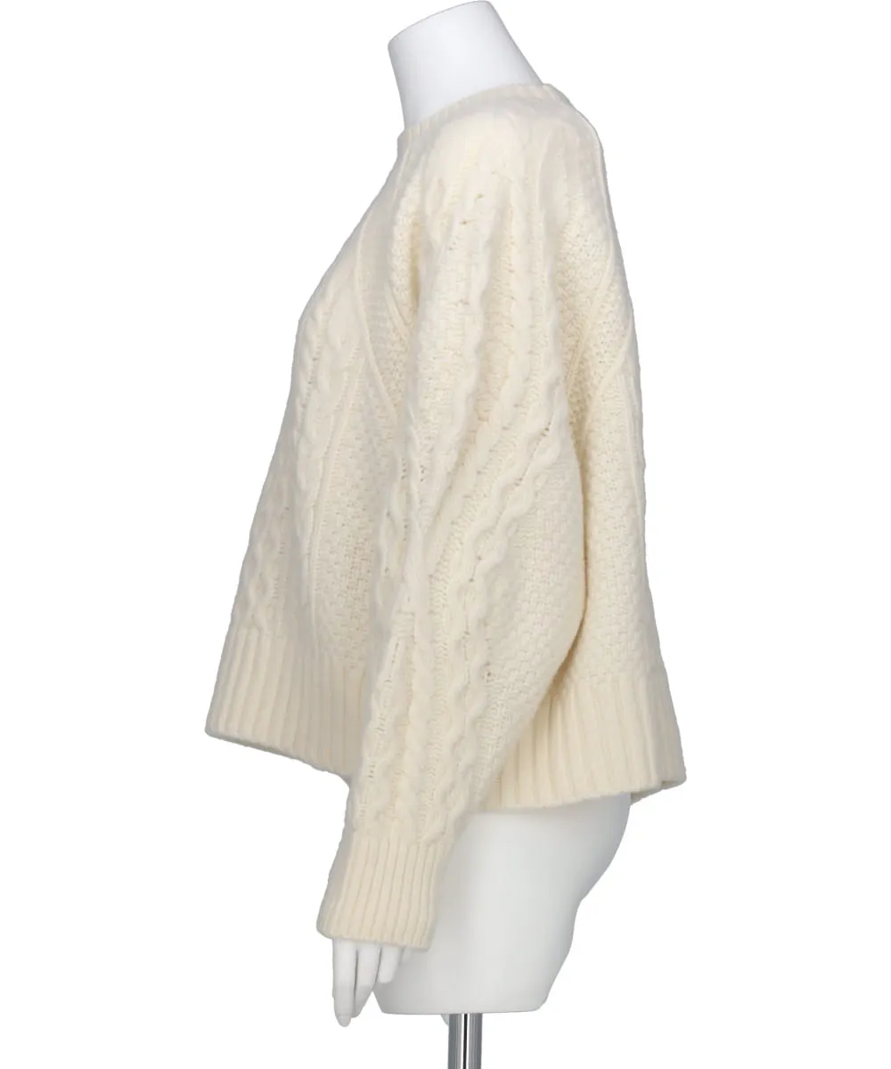 ARAN DIAMONDE SHAPED SLEEVE SWEATER