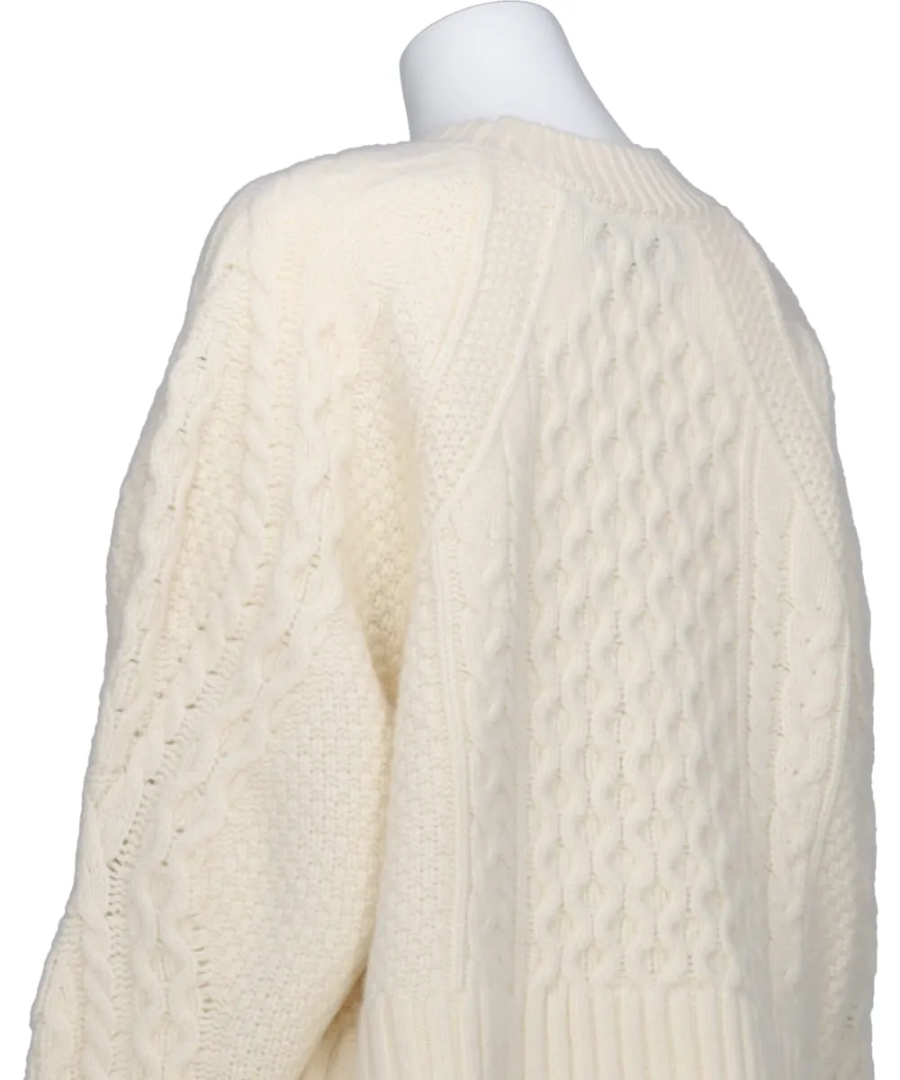 ARAN DIAMONDE SHAPED SLEEVE SWEATER