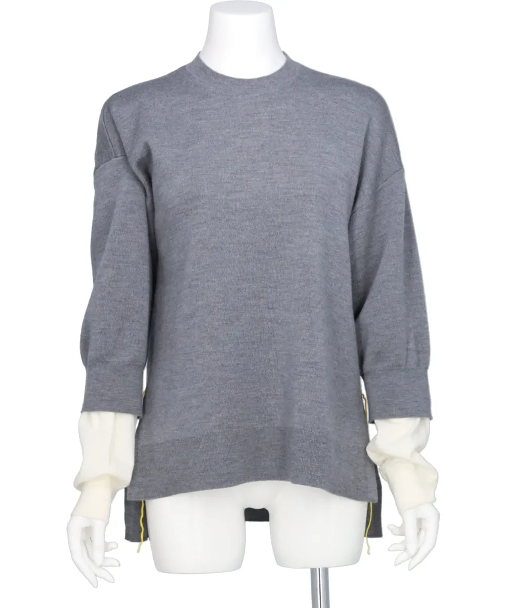 CASH FEEL LAYERED KNIT PULLOVER