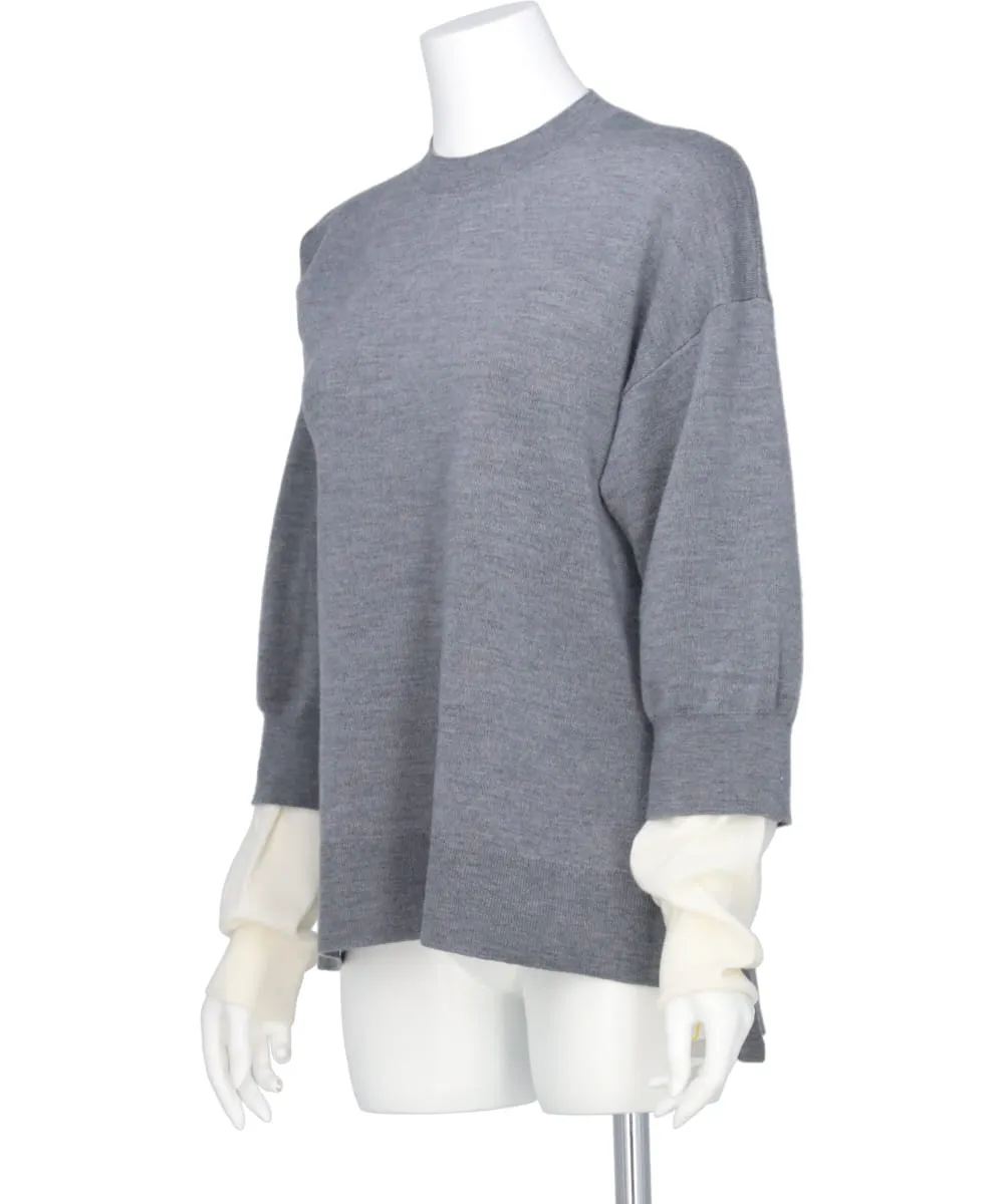 CASH FEEL LAYERED KNIT PULLOVER