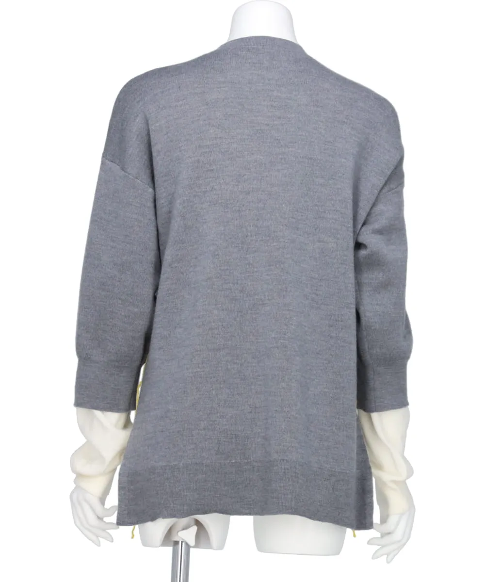 CASH FEEL LAYERED KNIT PULLOVER