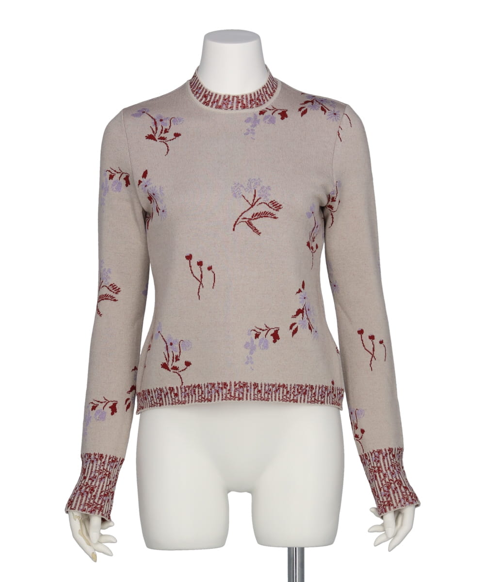 FLORAL JACQUARD KNITTED TOP