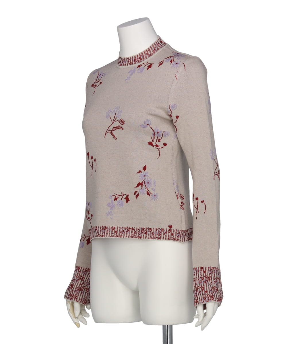 FLORAL JACQUARD KNITTED TOP