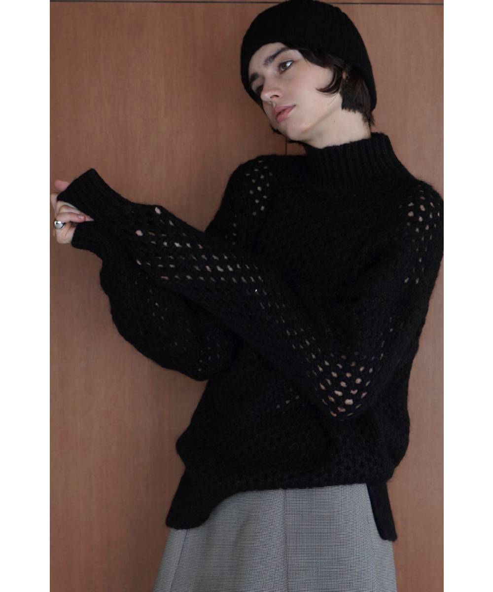 DOT MESH MOHAIR OVER KNIT TOPS