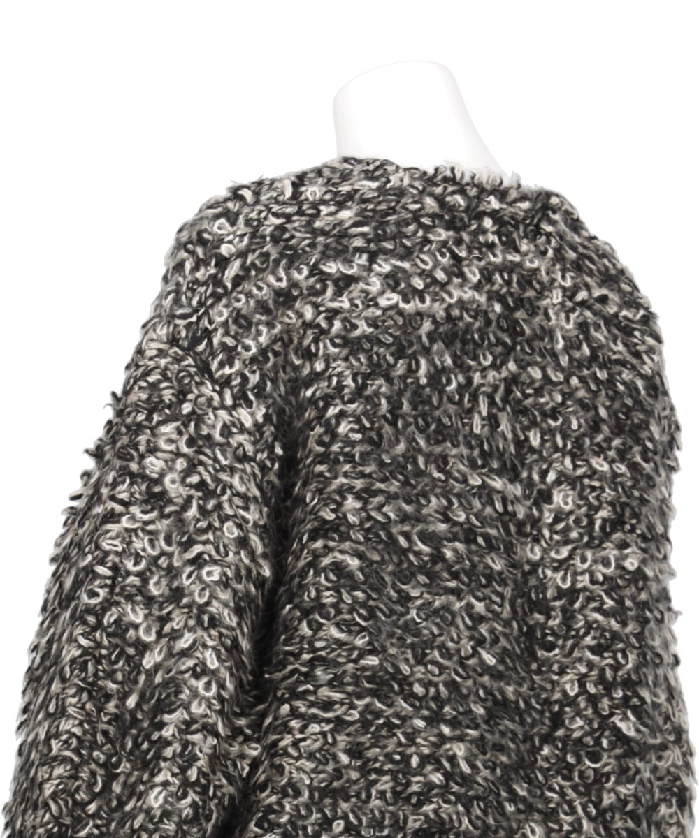 MIX LOOP MOHAIR KNIT CARDIGAN