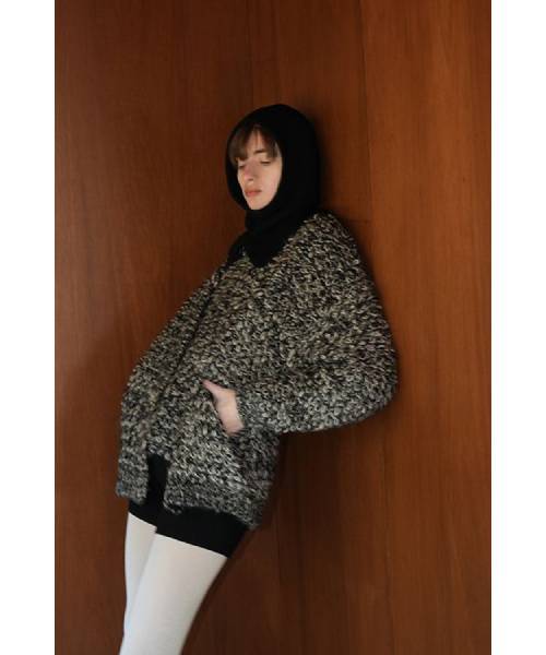 MIX LOOP MOHAIR KNIT CARDIGAN