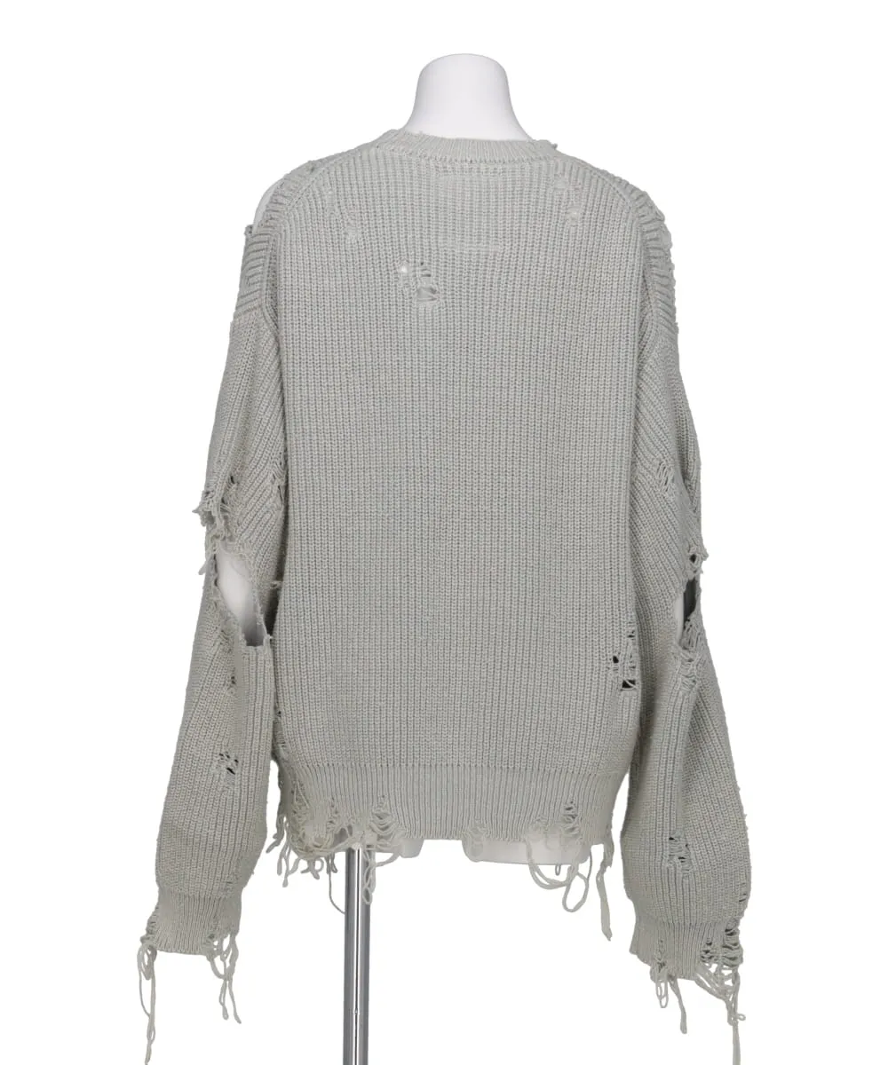 BLEACHED KNIT PULLOVER