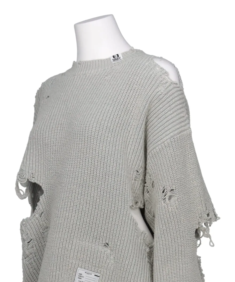 BLEACHED KNIT PULLOVER