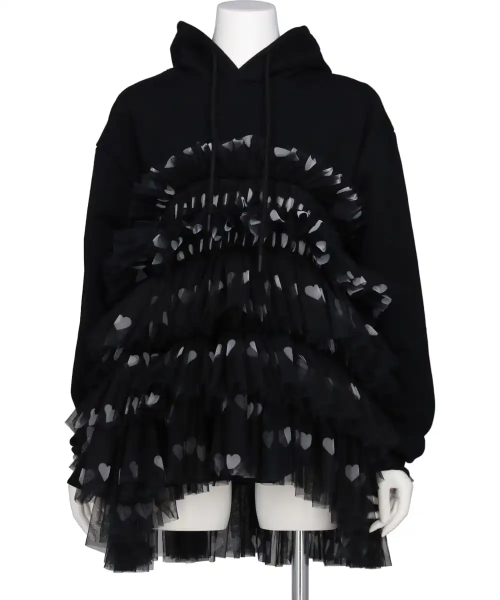 MIDWEST EXCLUSIVE GATHERED TULLE HOODIE