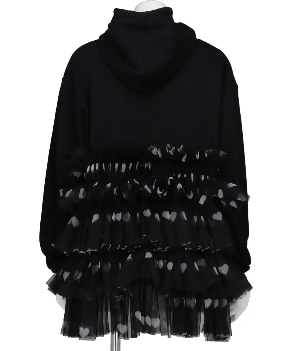 MIDWEST EXCLUSIVE GATHERED TULLE HOODIE