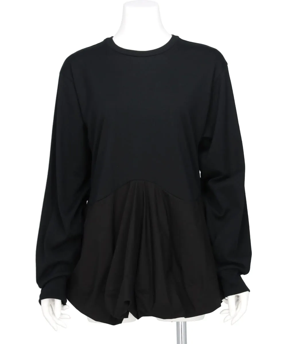 MODERN JERSEY SQUARE PEPLUM LONG T-SHIRT