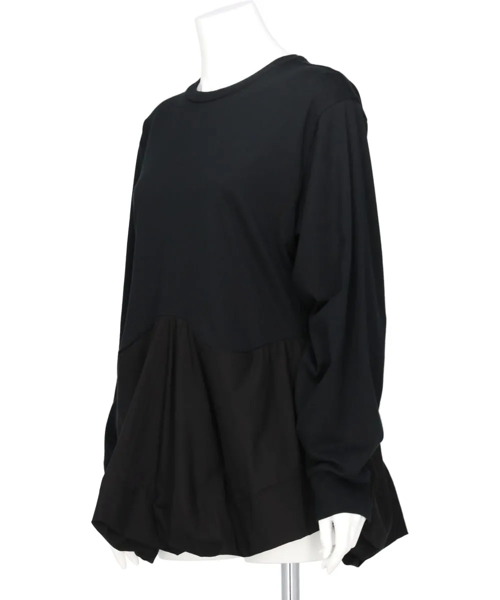 MODERN JERSEY SQUARE PEPLUM LONG T-SHIRT