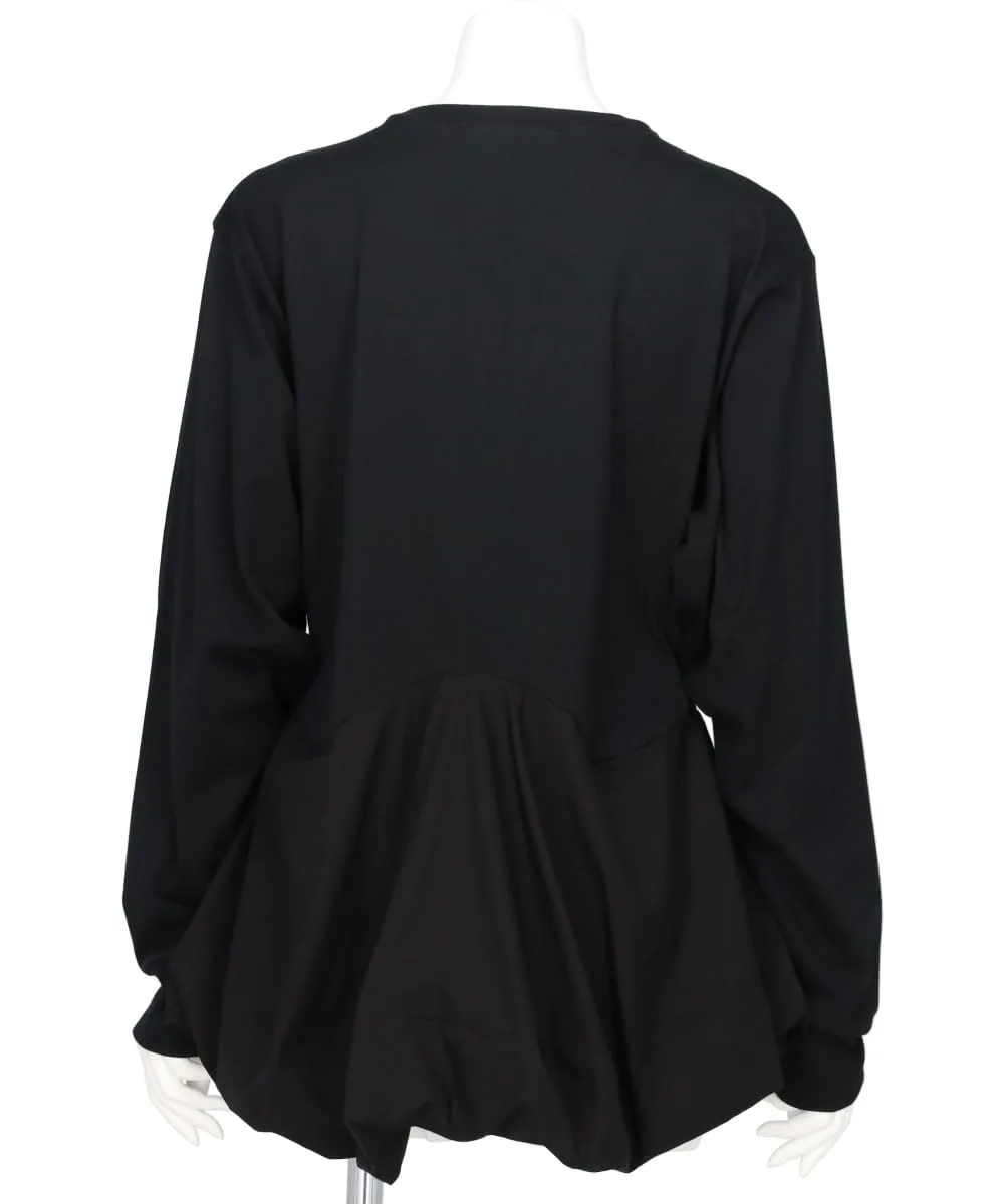 MODERN JERSEY SQUARE PEPLUM LONG T-SHIRT