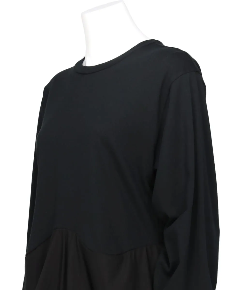 MODERN JERSEY SQUARE PEPLUM LONG T-SHIRT